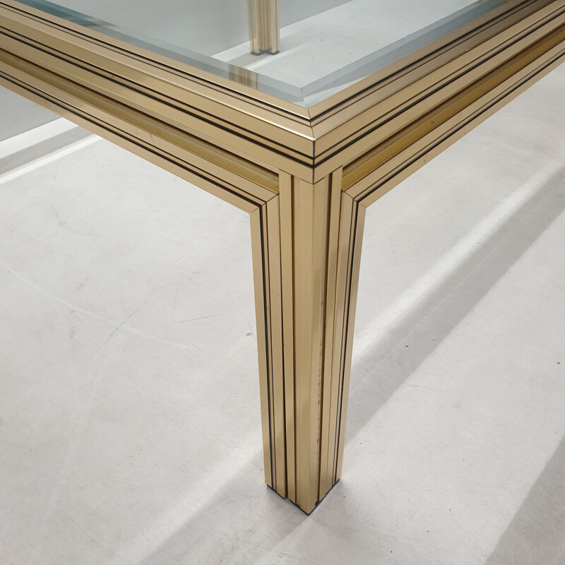 Gold-plated square coffee table by Pierre Vandel, 1970s