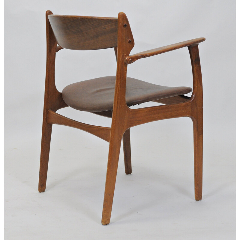 Set of Two Refinished Erik Buch Armchairs in Teak, Inc. Reupholstery 1950s 