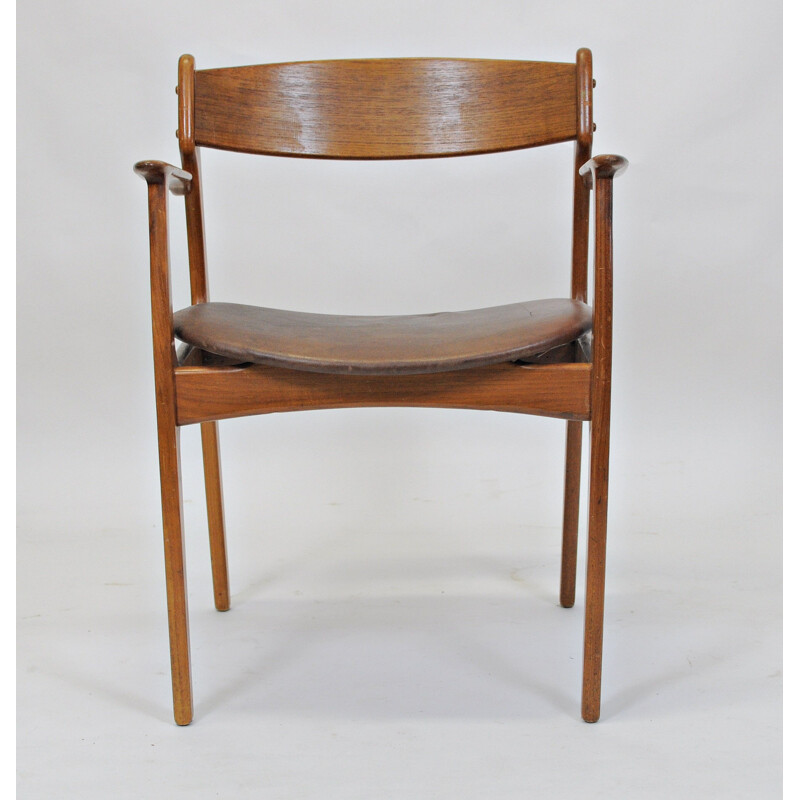 4 vintage Erik Buch teakhouten fauteuils, 1950