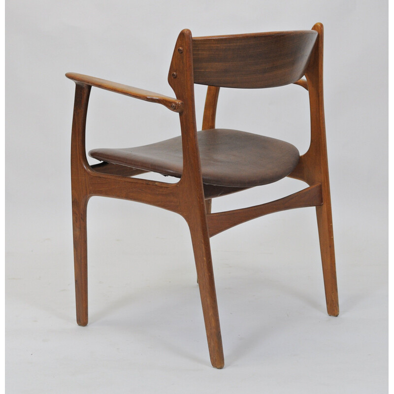 Set of Four Erik Buch Armchairs in Teak, 1950s