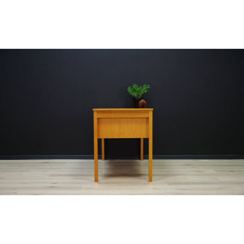 Vintage writing desk in ash - 1960 four drawers