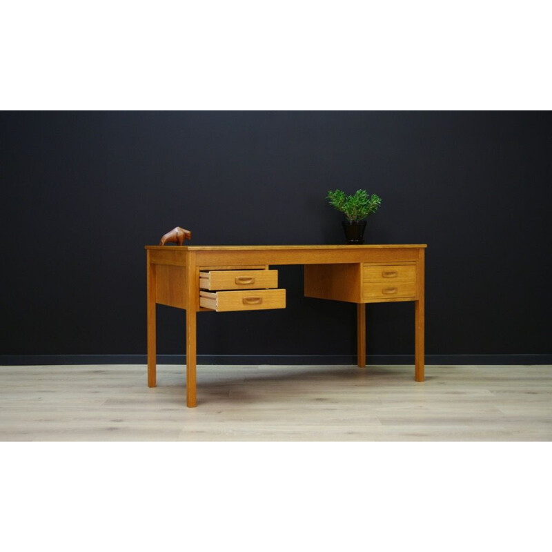 Vintage writing desk in ash - 1960 four drawers