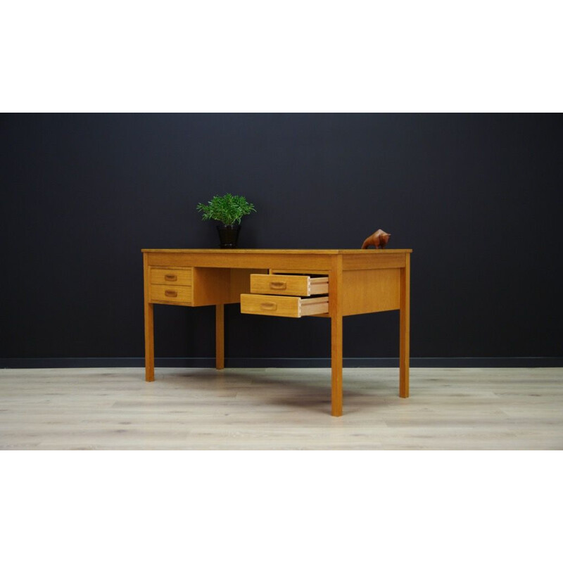 Vintage writing desk in ash - 1960 four drawers