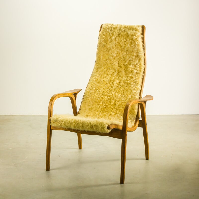 Swedese "Lamino" easy chair with sheepskin, Yngve EKSTROM - 1950s