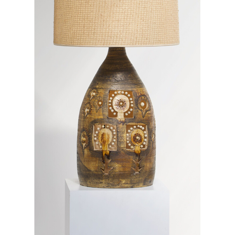 Vintage keramische tafellamp van Georges Pelletier
