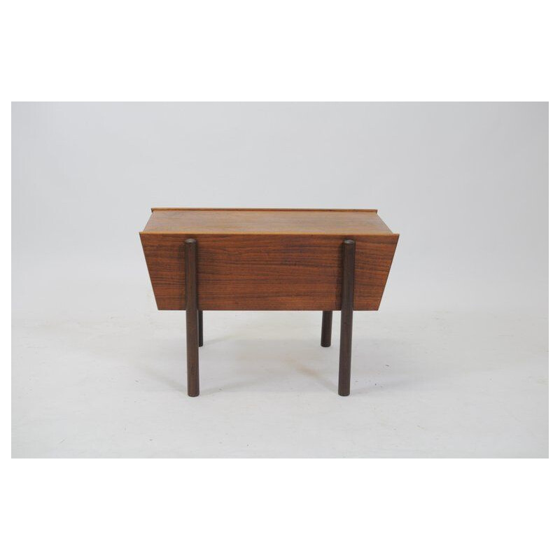 Vintage Danish Sewing Side Table in Teak, 1960