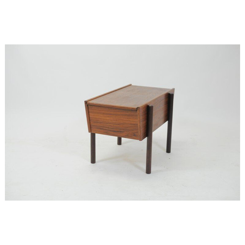 Vintage Danish Sewing Side Table in Teak, 1960