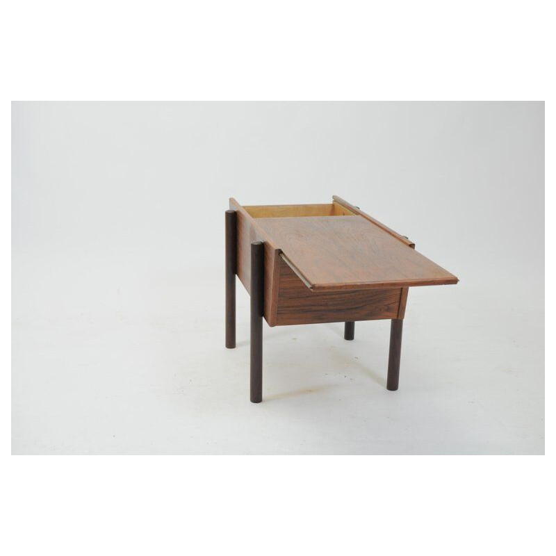 Vintage Danish Sewing Side Table in Teak, 1960