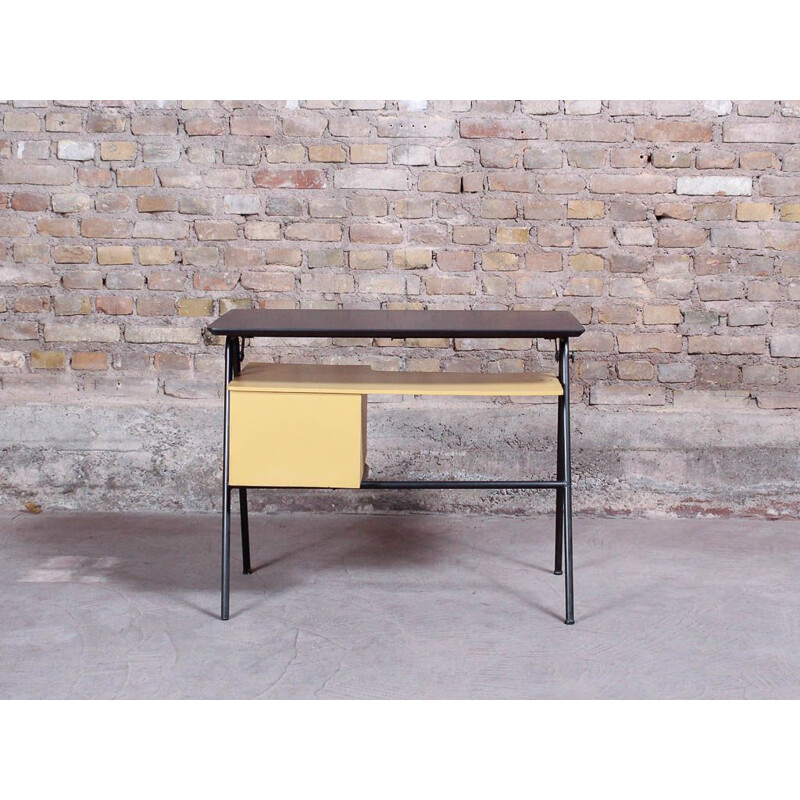 Vintage desk with two drawers and tilting top, 1960