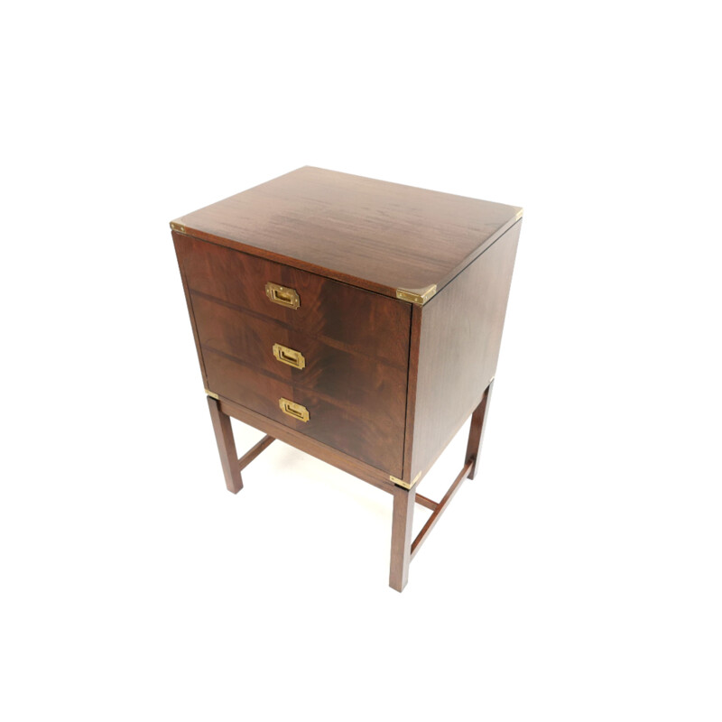 Vintage Campaign Military Mahogany Cabinet 