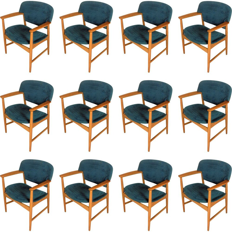 12 Ejner Larsen and Axel Bender Madsen Armchairs in Oak