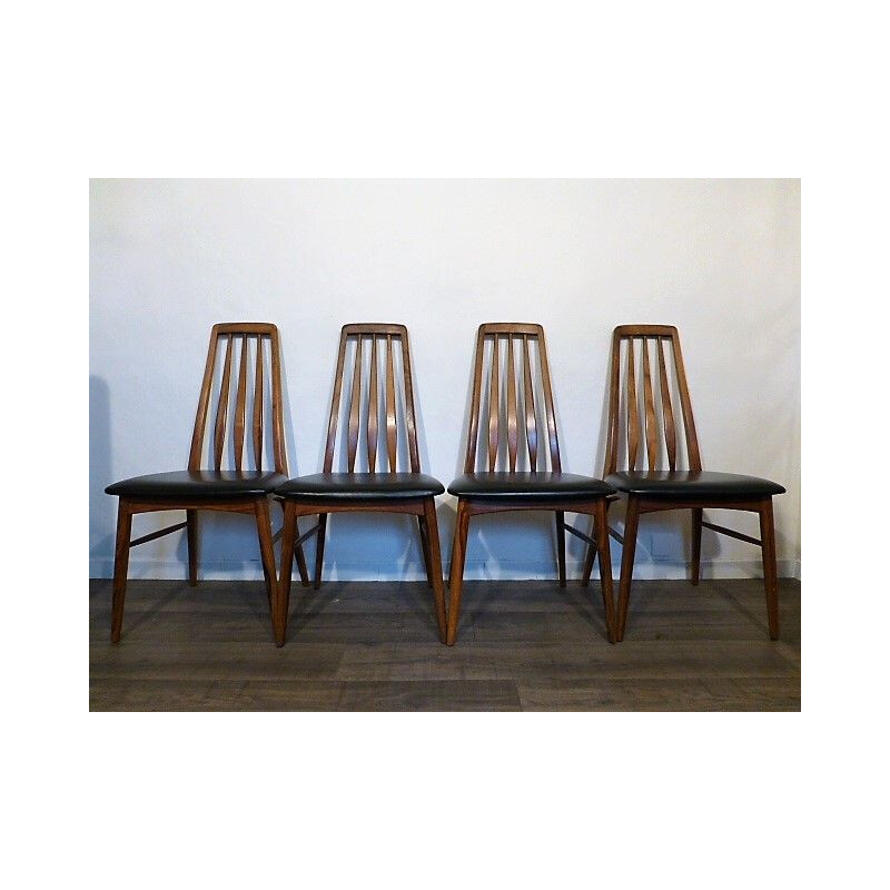 Set of 4 vintage chairs "Eva" by Niels Koefoed 1960