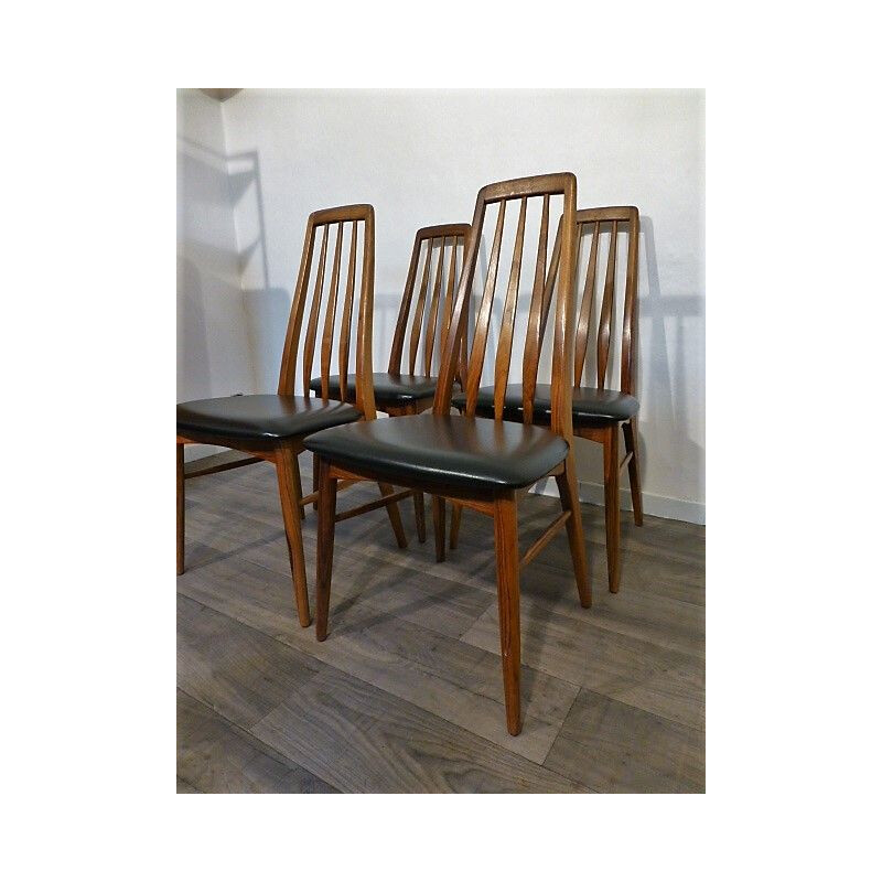 Set of 4 vintage chairs "Eva" by Niels Koefoed 1960