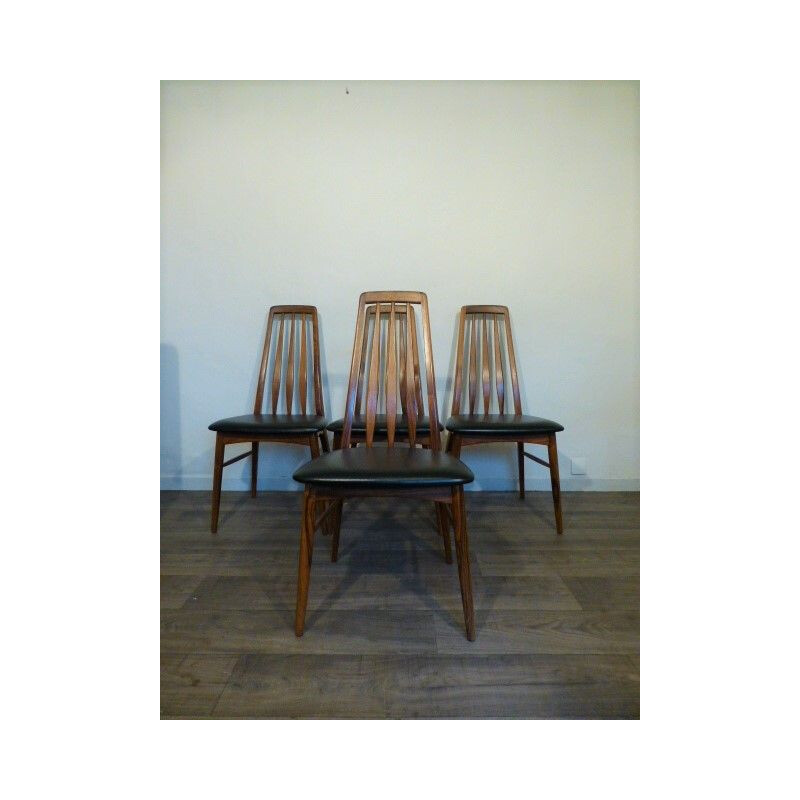 Suite de 4 chaises vintage "Eva" par Niels Koefoed 1960