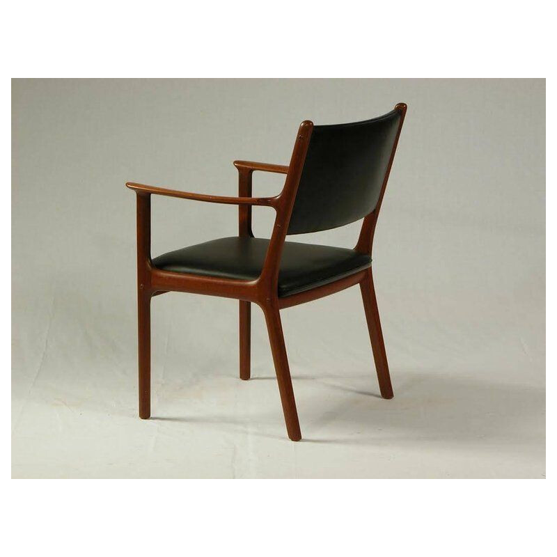 Vintage PJ 412 mahoniehouten fauteuil van Ole Wanscher 1950