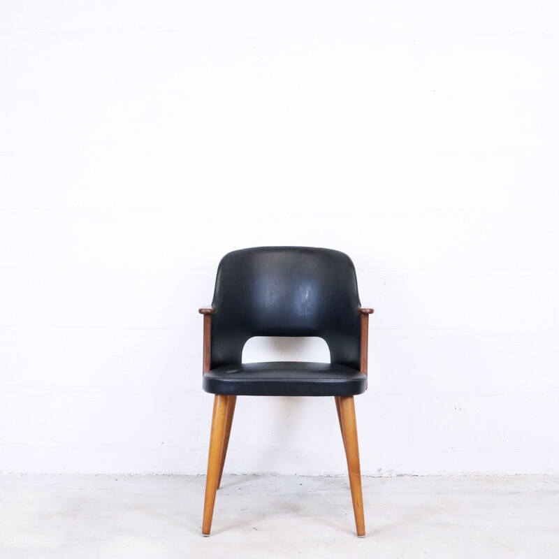 Vintage imitation leather armchair, Sweden, 1960