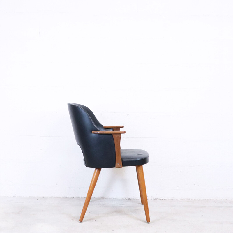 Fauteuil vintage simili-cuir, Suède, 1960