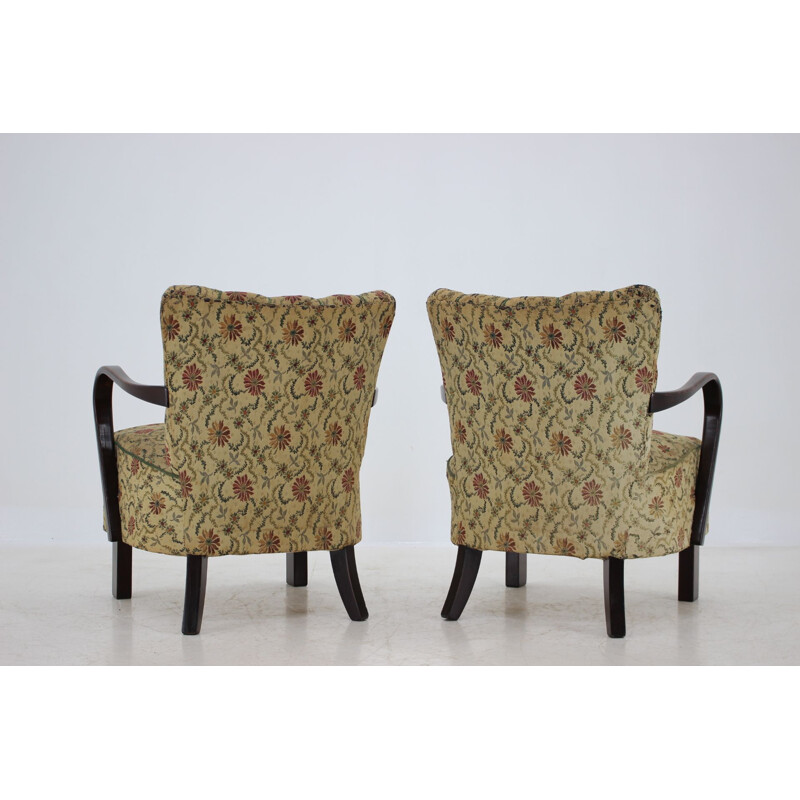 Ensemble de 2 fauteuils vintage par Jindřich Halabala, modèle H-237