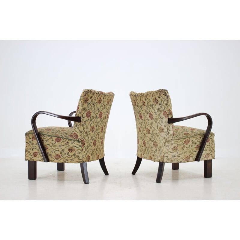 Ensemble de 2 fauteuils vintage par Jindřich Halabala, modèle H-237