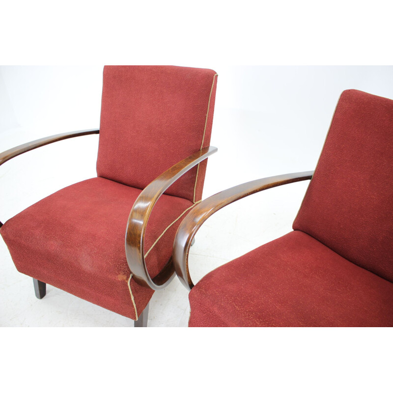 Pair of vintage armchairs by Jindřich Halabala, 1950s