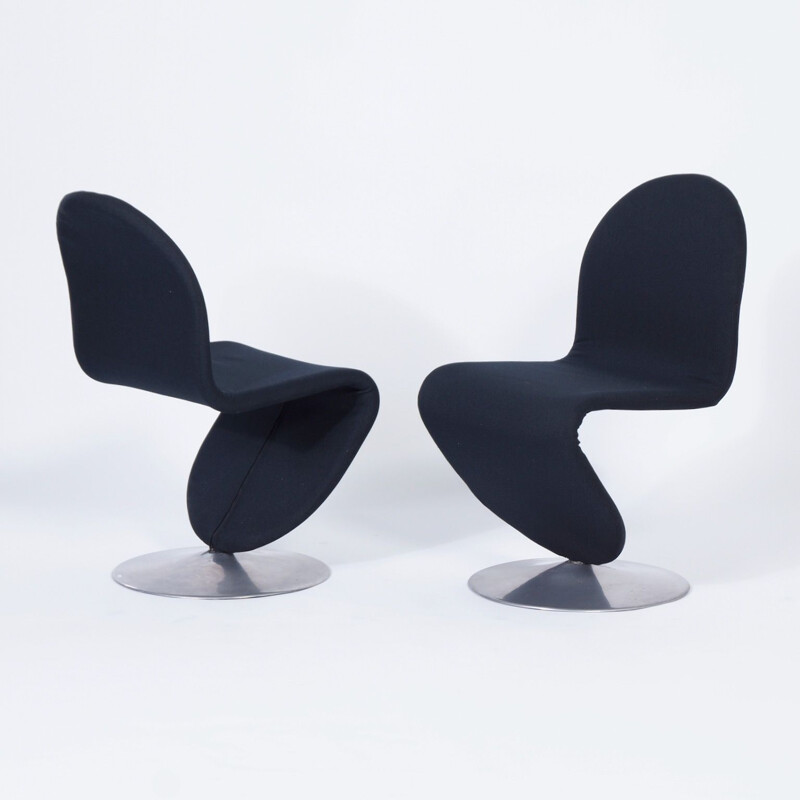 Set of 2 vintage 123 chairs by Verner Panton for Fritz Hansen, 1970s