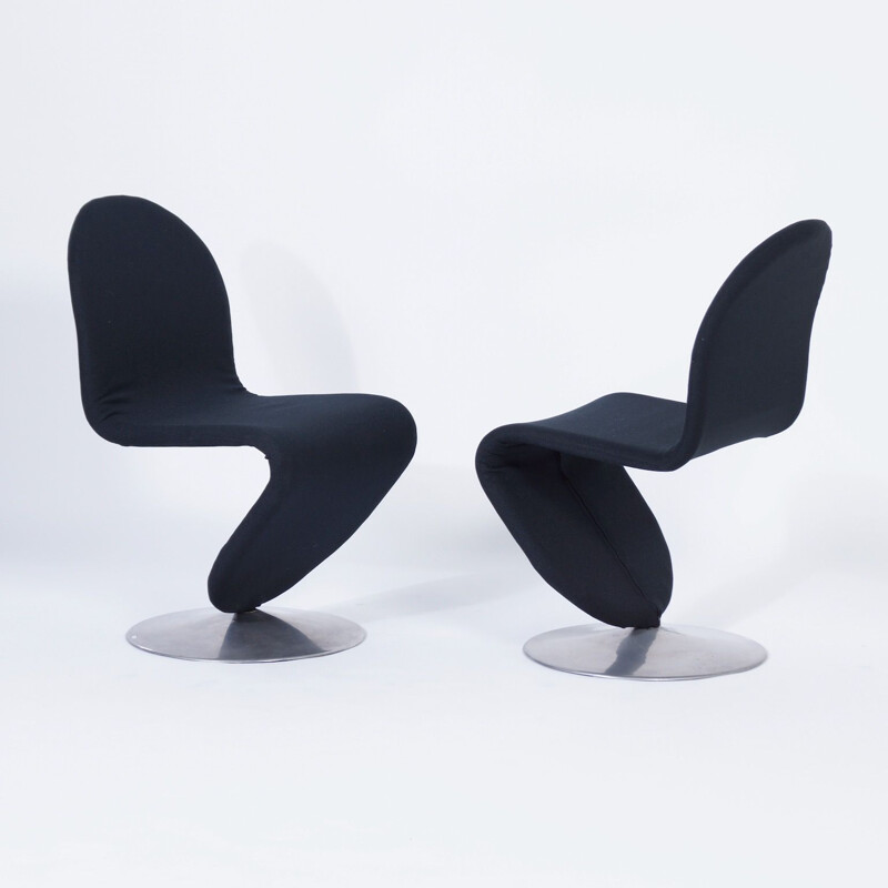 Set of 2 vintage 123 chairs by Verner Panton for Fritz Hansen, 1970s