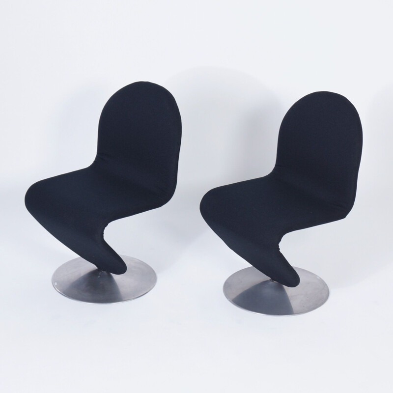 Set of 2 vintage 123 chairs by Verner Panton for Fritz Hansen, 1970s