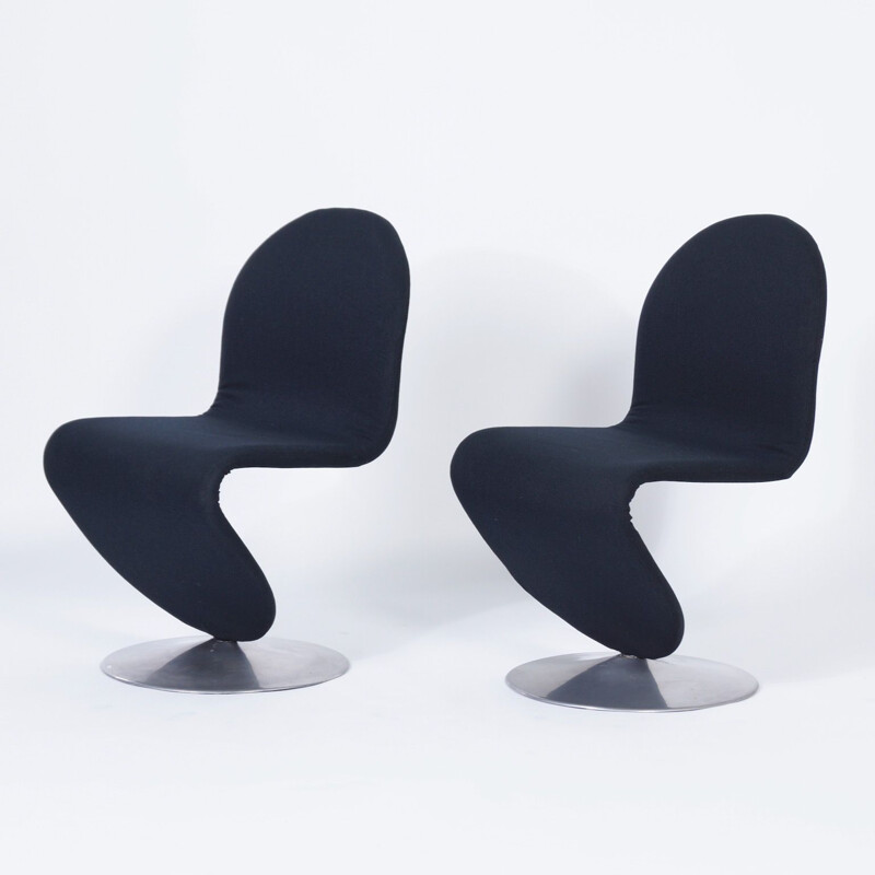 Set of 2 vintage 123 chairs by Verner Panton for Fritz Hansen, 1970s