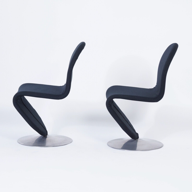 Set of 2 vintage 123 chairs by Verner Panton for Fritz Hansen, 1970s