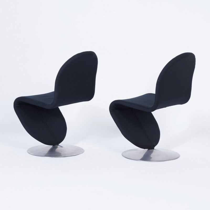Set of 2 vintage 123 chairs by Verner Panton for Fritz Hansen, 1970s