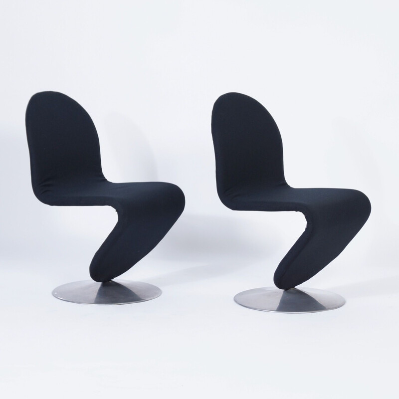 Set of 2 vintage 123 chairs by Verner Panton for Fritz Hansen, 1970s