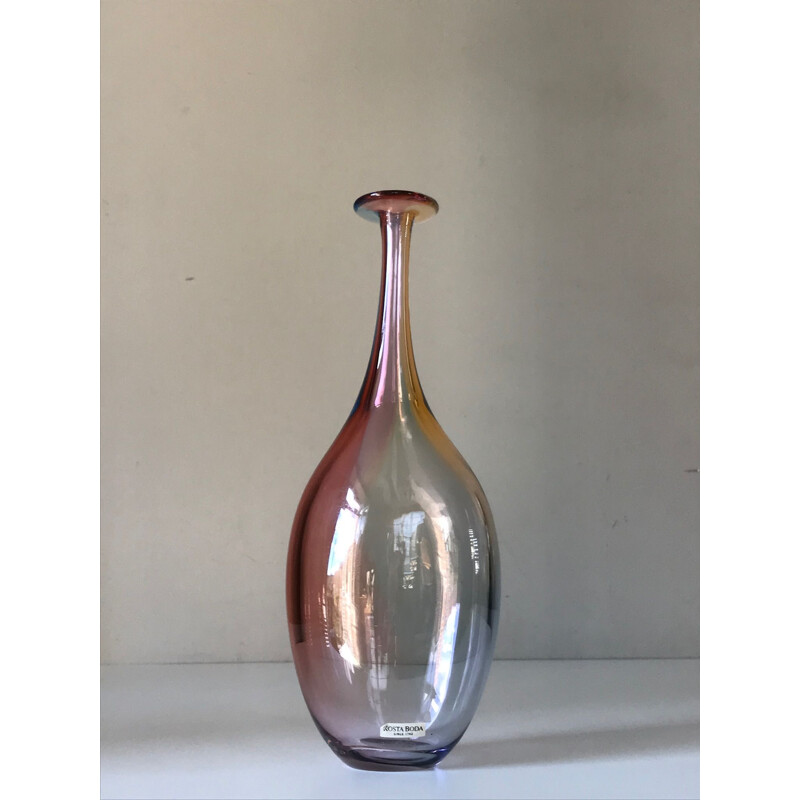 Vintage harlequin vase by Kosta Boda, 1980