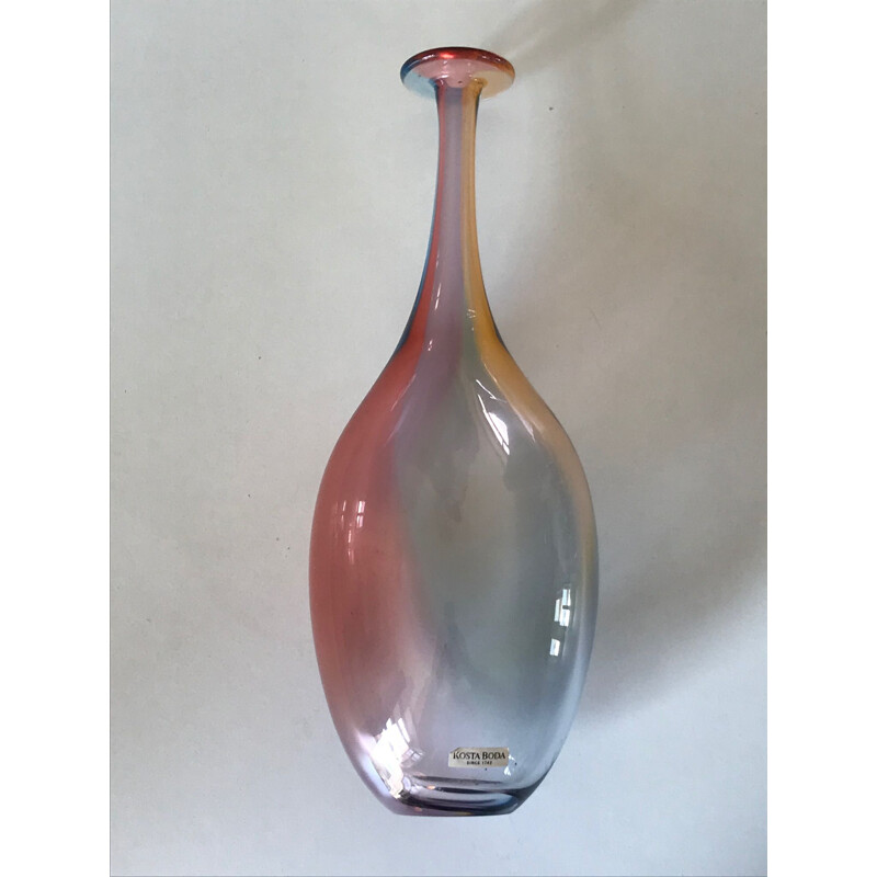 Vintage harlequin vase by Kosta Boda, 1980