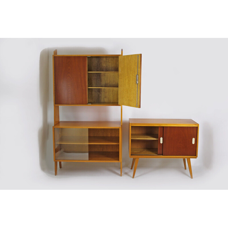 Vintage Wall Unit - Bookcase & Sideboard, 1960