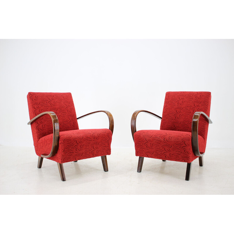 Paire de fauteuils vintage conçus par Jindřich Halabala, 1950