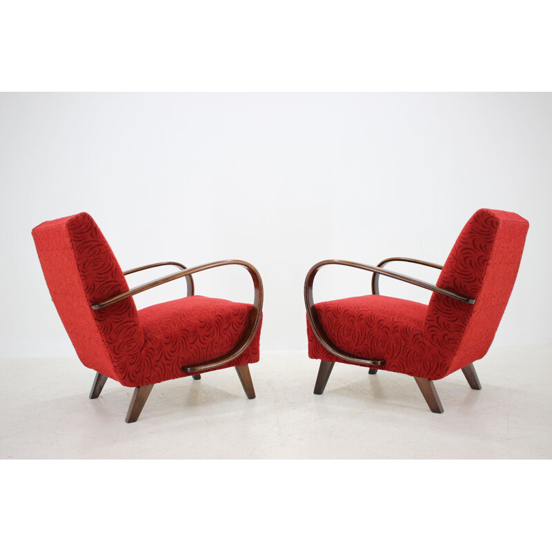 Paire de fauteuils vintage conçus par Jindřich Halabala, 1950