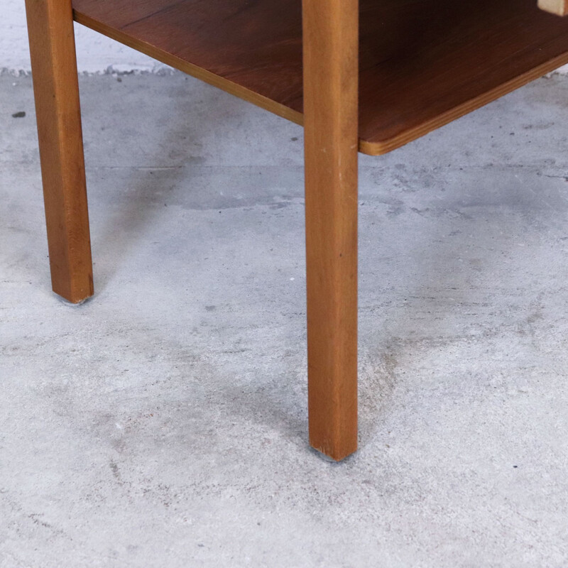 Pair of vintage teak mismatched bedside tables in teak, 1960