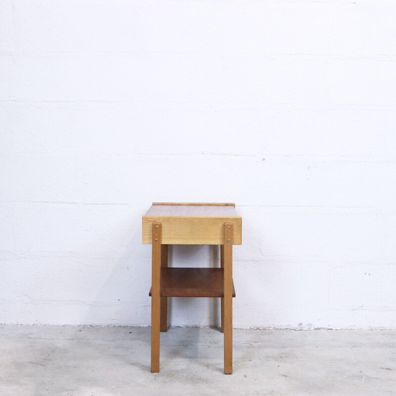 Pair of vintage teak mismatched bedside tables in teak, 1960