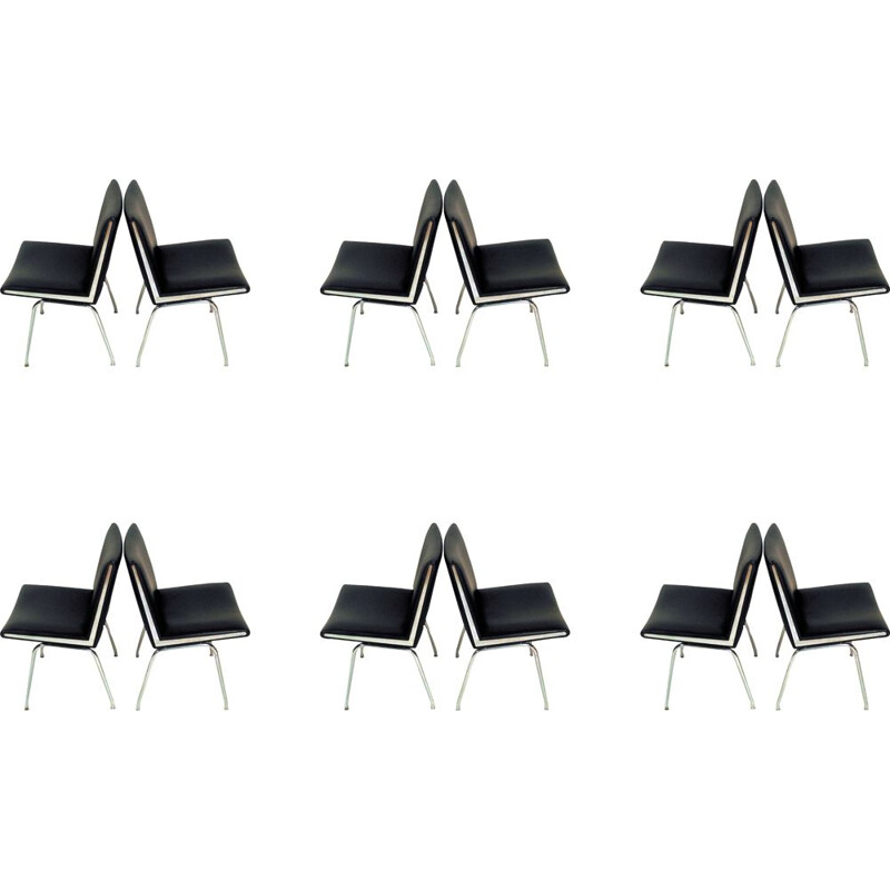 Set of 12 "Airport" lounge chairs by Hans J. Wegner from A.P. Stolen, 1960s
