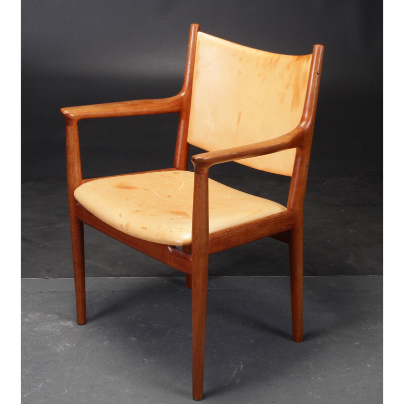 Vintage Wegner Armchair in Oak by Johannes Hansen inc. Reupholstery, 1960