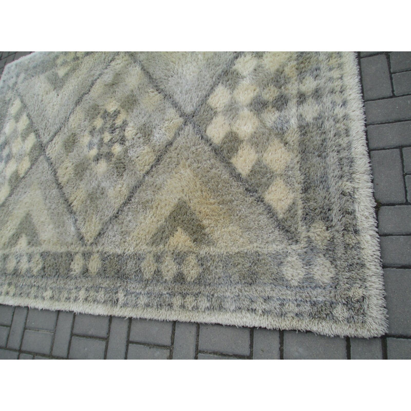 Alfombra vintage Rya 233x170, 1960