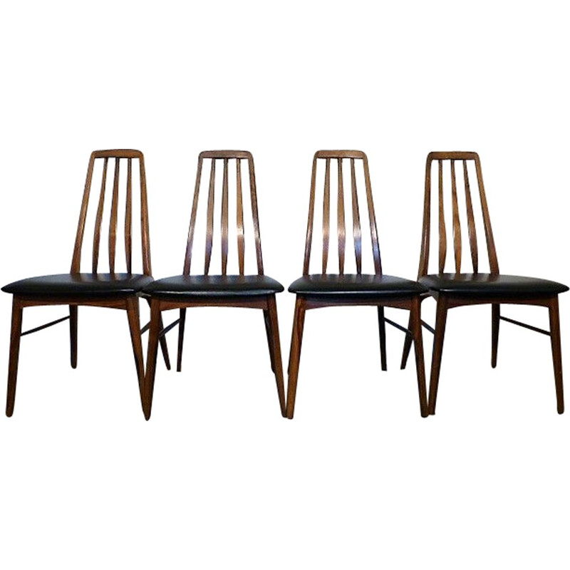 Set of 4 vintage chairs "Eva" by Niels Koefoed 1960