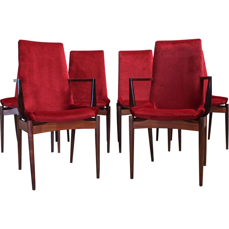  Set of 6 Vintage Rosewood Dining Chairs by Robert Heritage for Archie Shine, 1950s