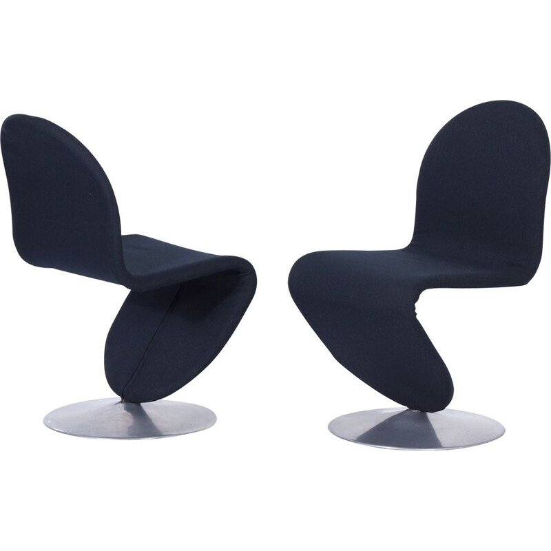 Set of 2 vintage 123 chairs by Verner Panton for Fritz Hansen, 1970s