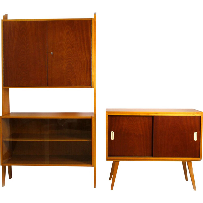 Vintage Wall Unit - Bookcase & Sideboard, 1960