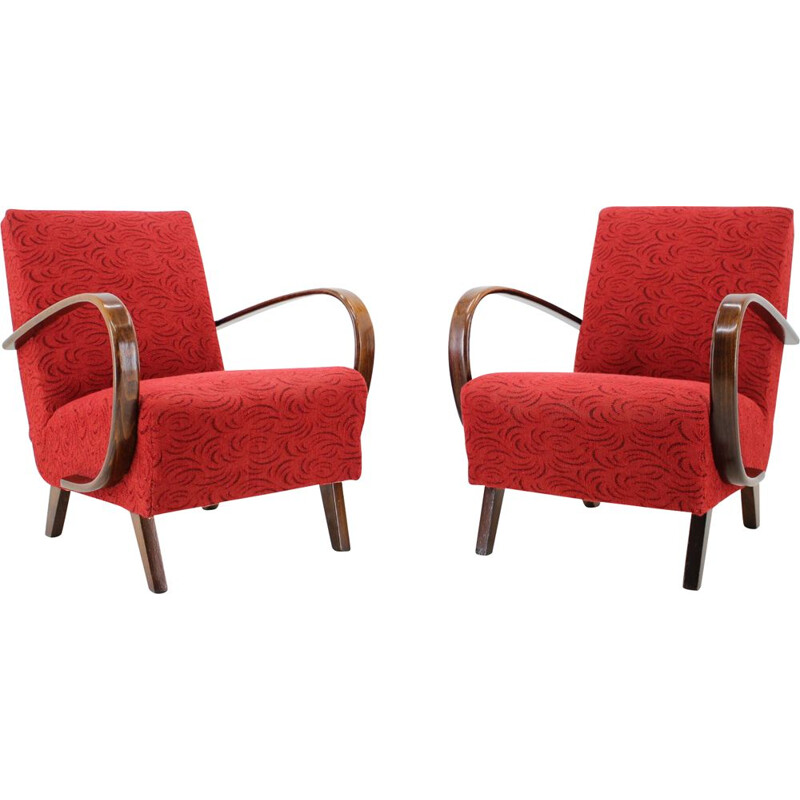 Pair of vintage armchairs designed by Jindřich Halabala, 1950