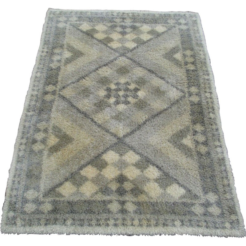 Alfombra vintage Rya 233x170, 1960