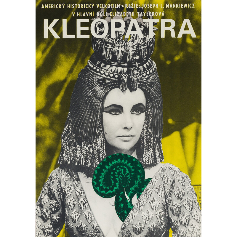 Mid century "Cleopatra" Czech movie poster, Jiri HILMAR - 1966
