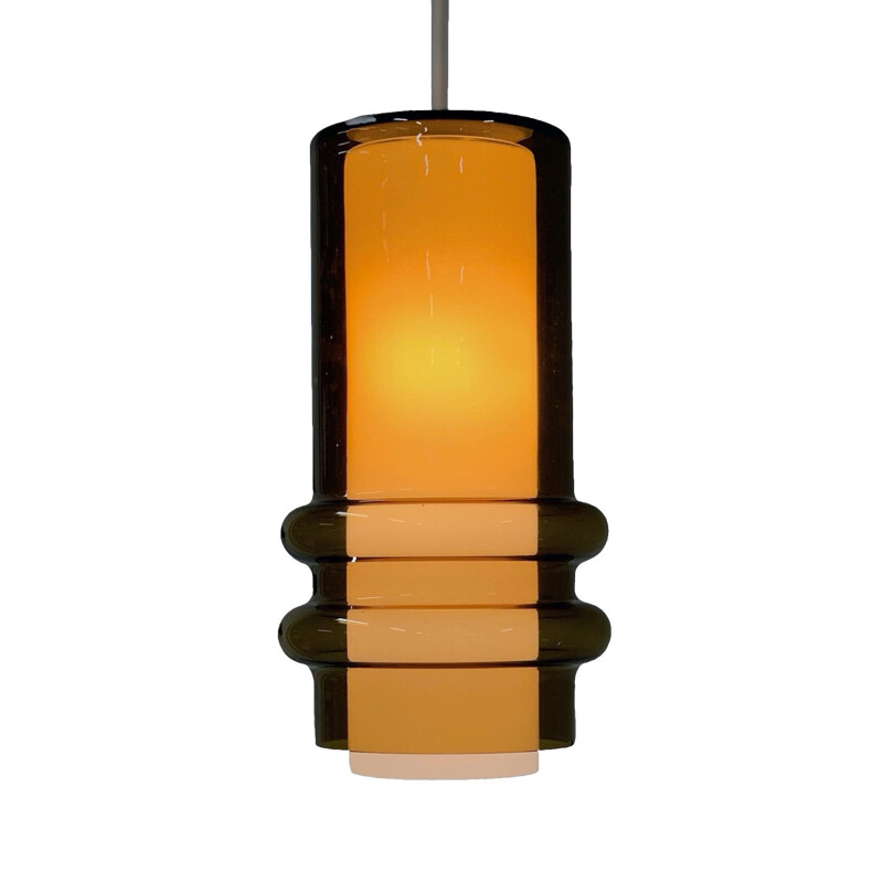 Vintage glass hanging lamp by Jo Hammerborg for Fog and Mørup, 1960