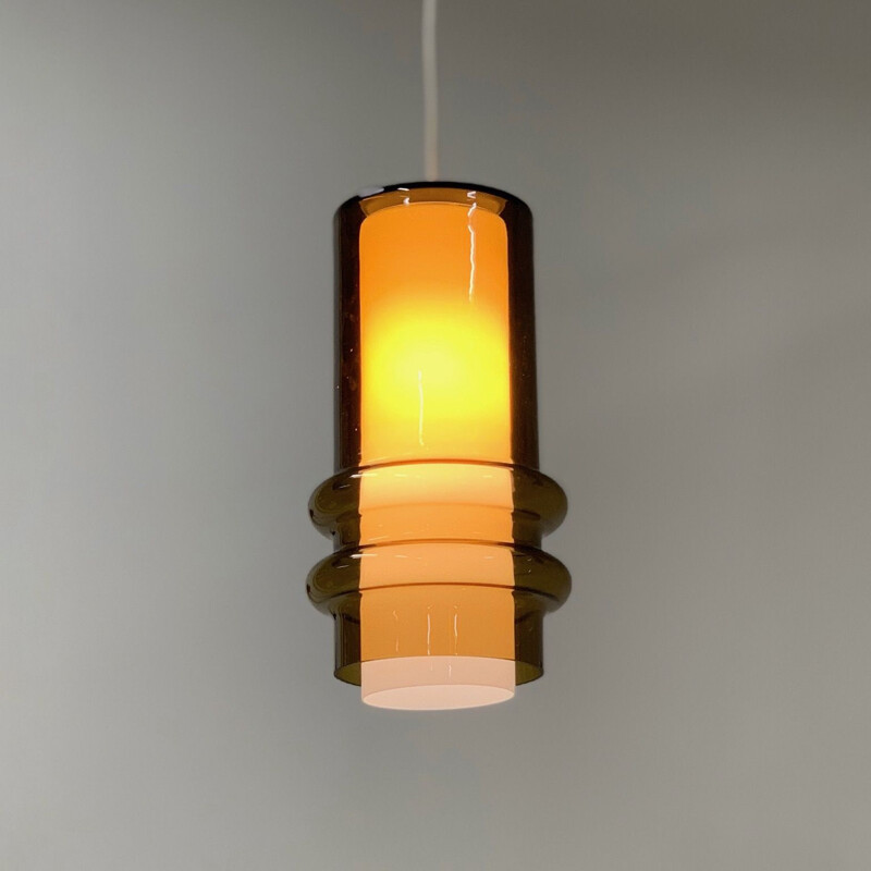 Vintage glass hanging lamp by Jo Hammerborg for Fog and Mørup, 1960